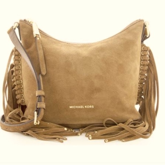Like New Gently Pre Owned MICHAEL KORS Collectable Brown Suede Shoulder Bag - Picture 1 of 10